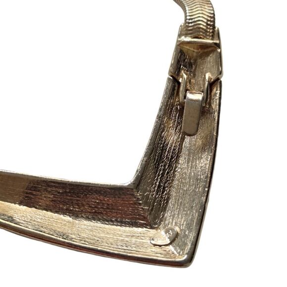 TRIFARI Black and Gold Geometric Choker Slinky Chain Bold Bib Collar - Picture 4 of 6